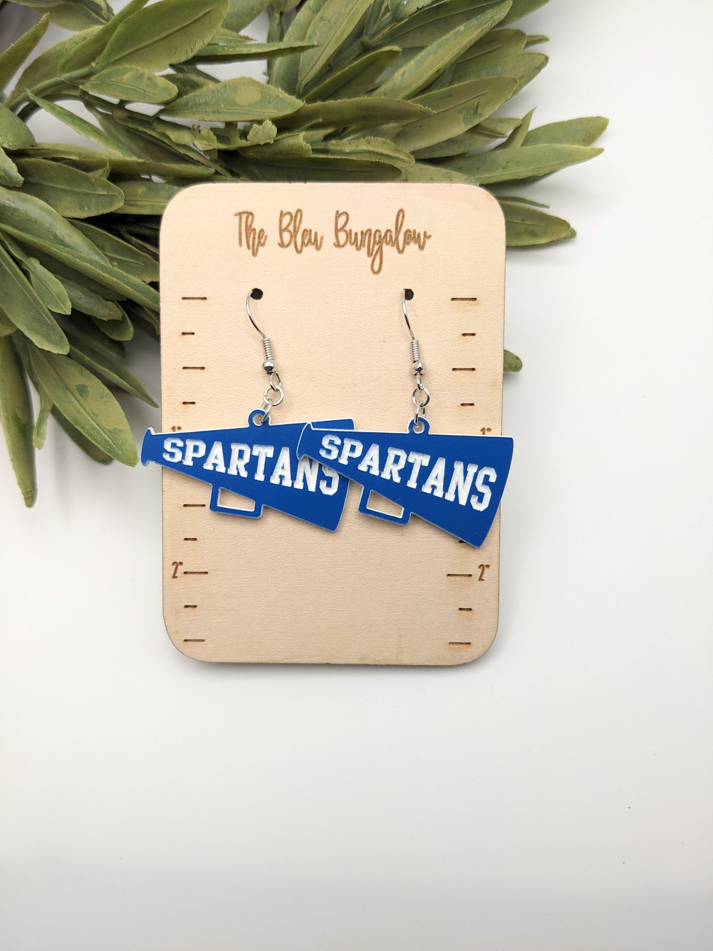 Blue Spartans Megaphone Earrings