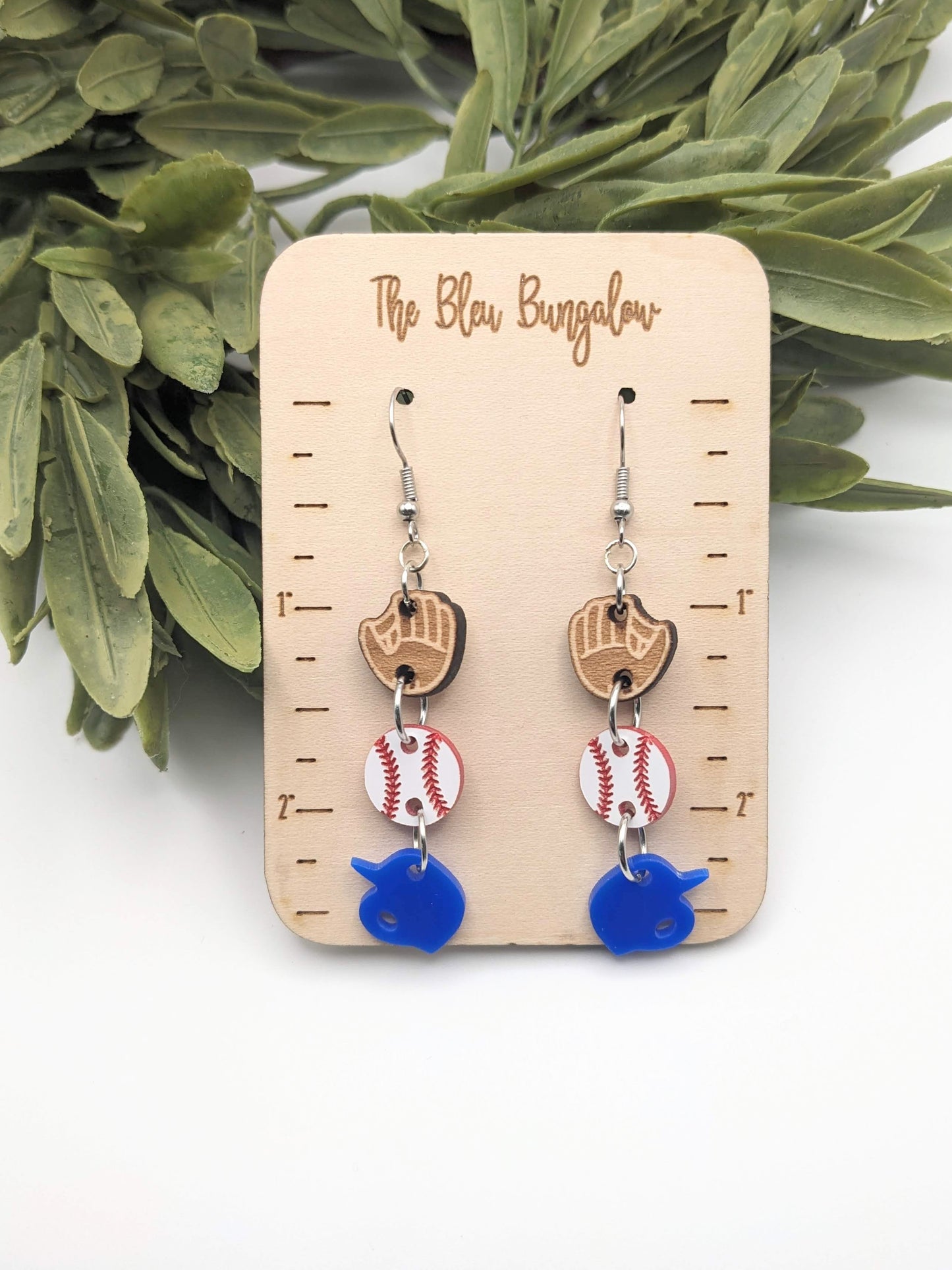 Glove, Mitt & Baseball Dangle Earrings