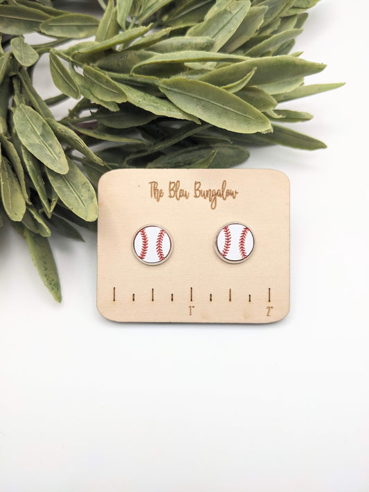 Baseball Stud Earrings