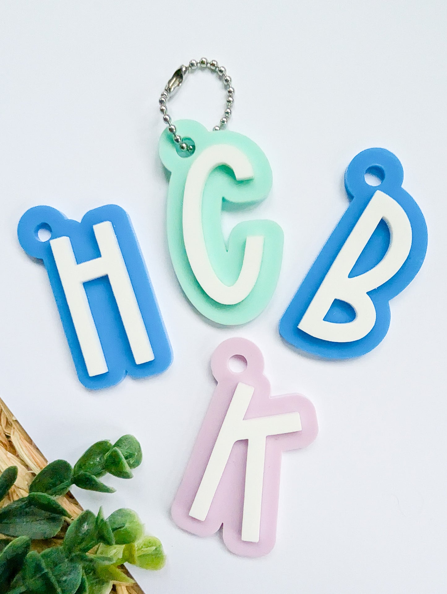 Acrylic Initial Backpack Tag