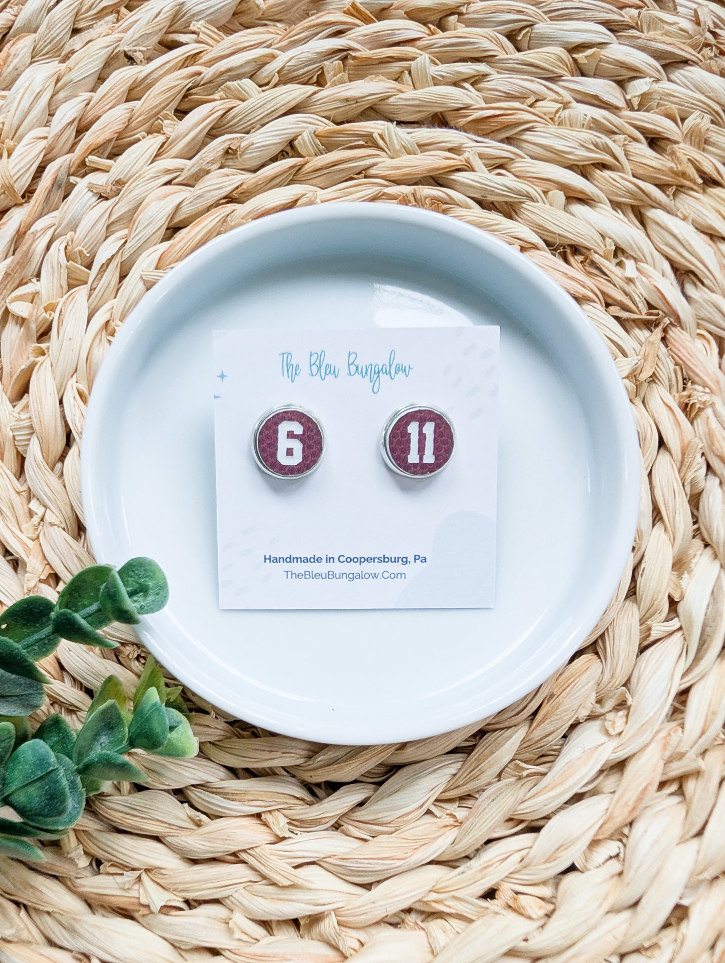 Custom Football Texture Jersey Number Studs