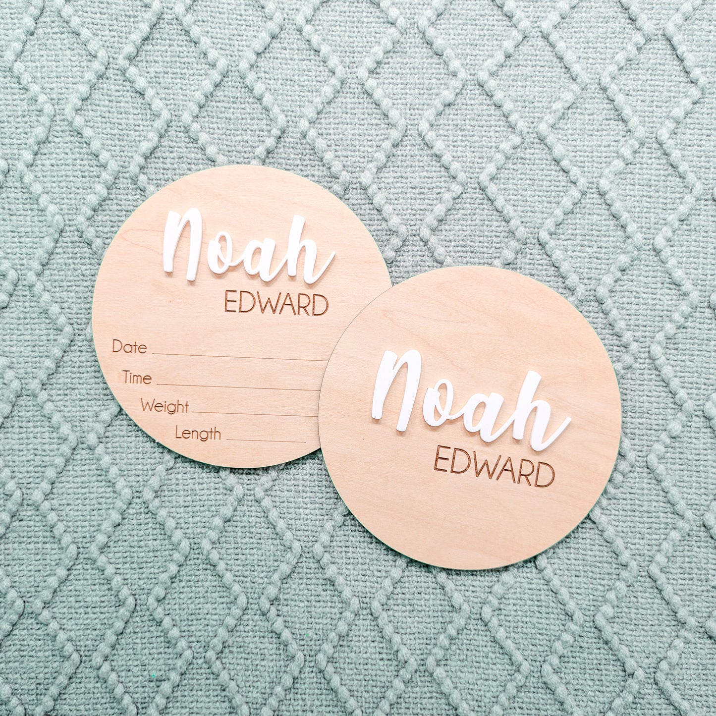 Personalized Birth Announcement Set (6" Rounds)