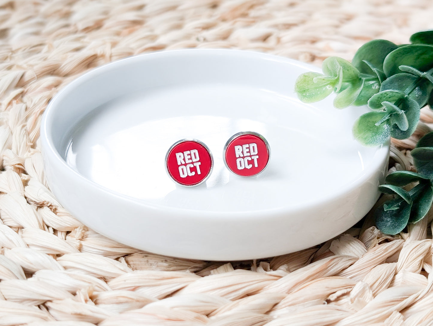 Red October Stud Earrings