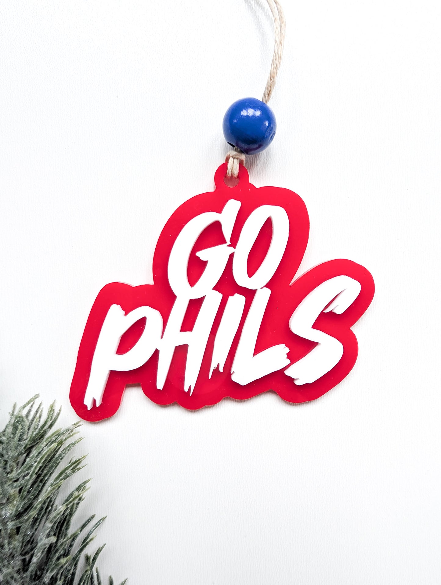 "Go Phils" Acrylic Christmas Ornament