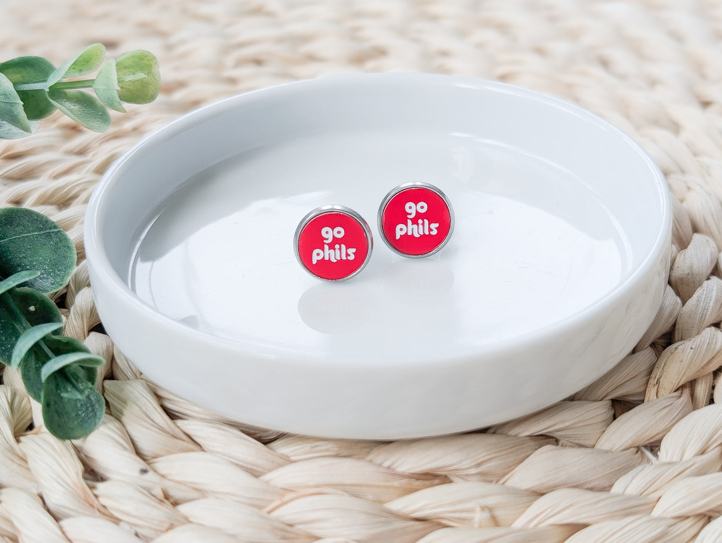 Go Phils Engraved Acrylic Stud Earrings