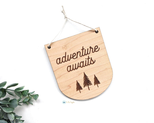 Mini Adventure Awaits Wall Flag