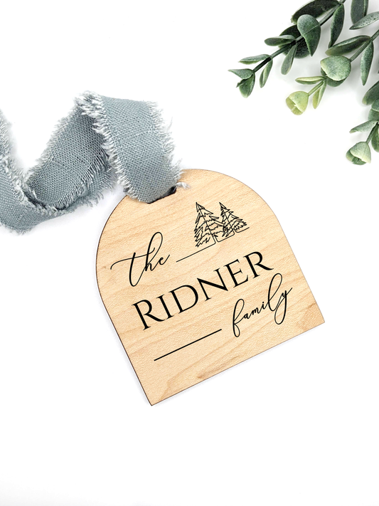 Minimalist Family Name Ornament
