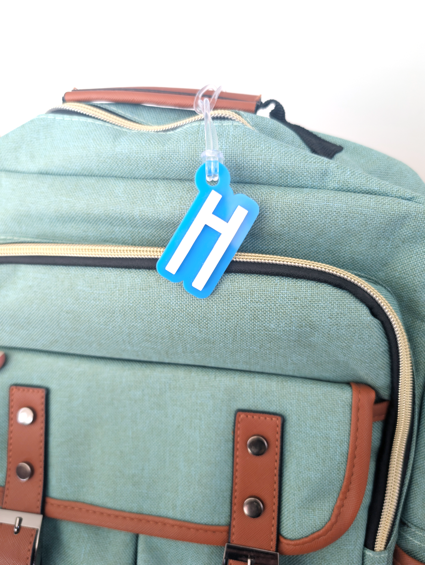 Acrylic Initial Backpack Tag