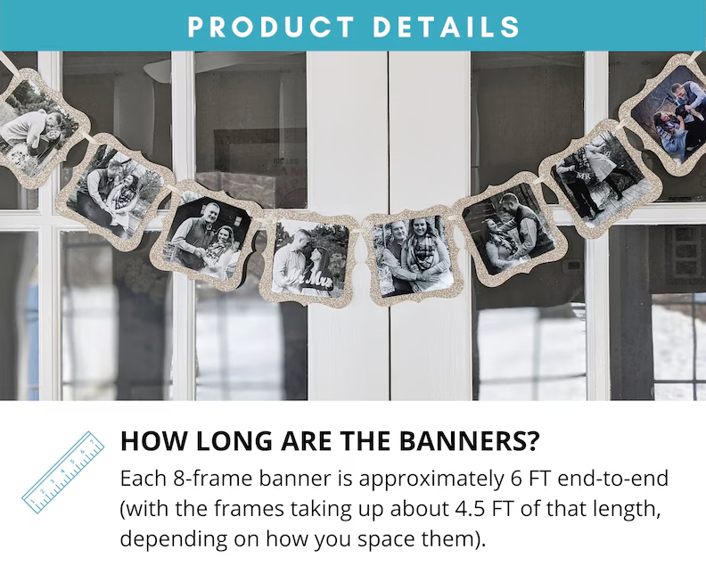 Photo Banner for Bridal Showers, Birthday Parties, Engagement Parties, Anniversary Parties, Graduation, Etc.