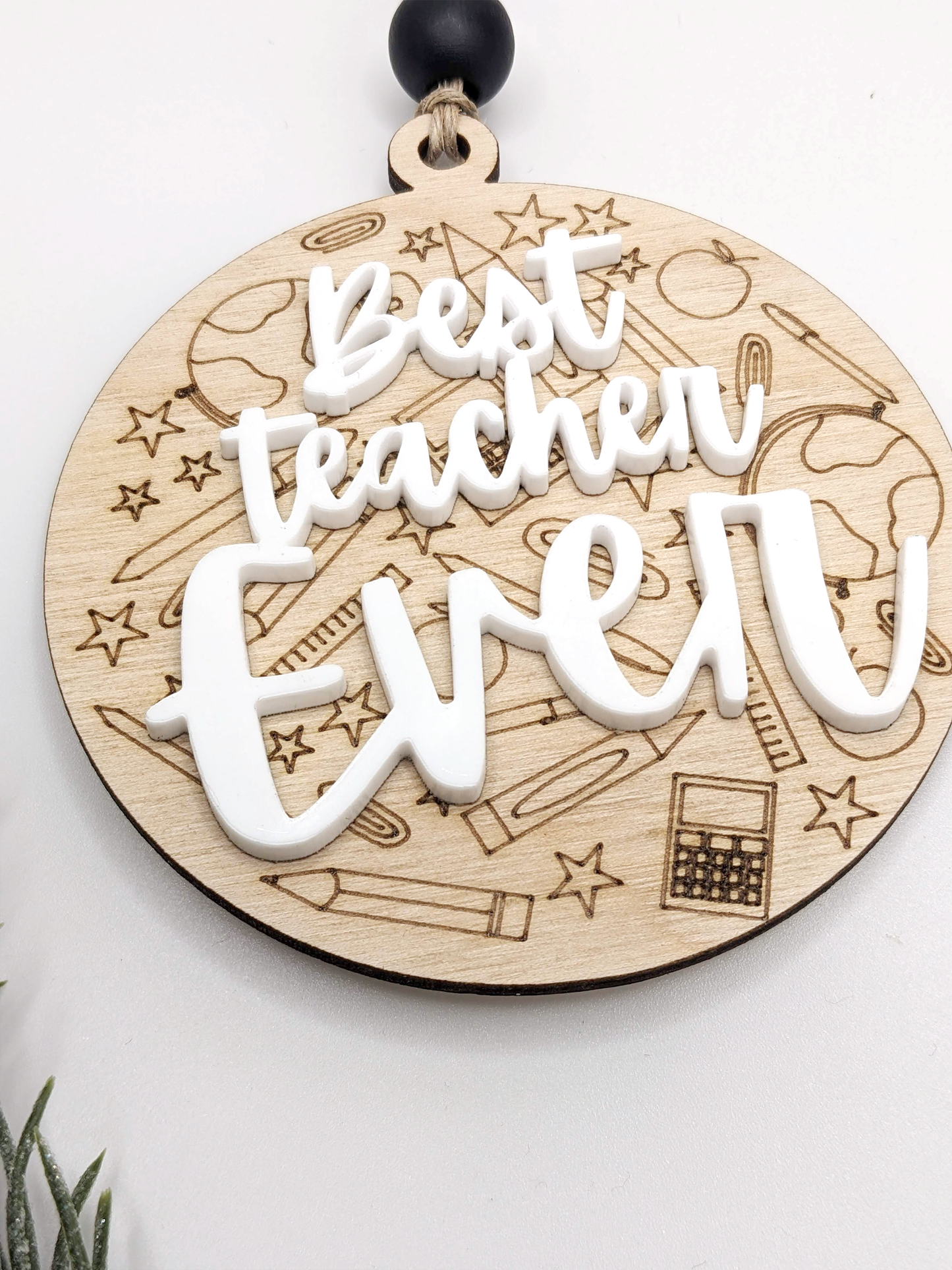 Best Teacher Ever Ornament (Round)