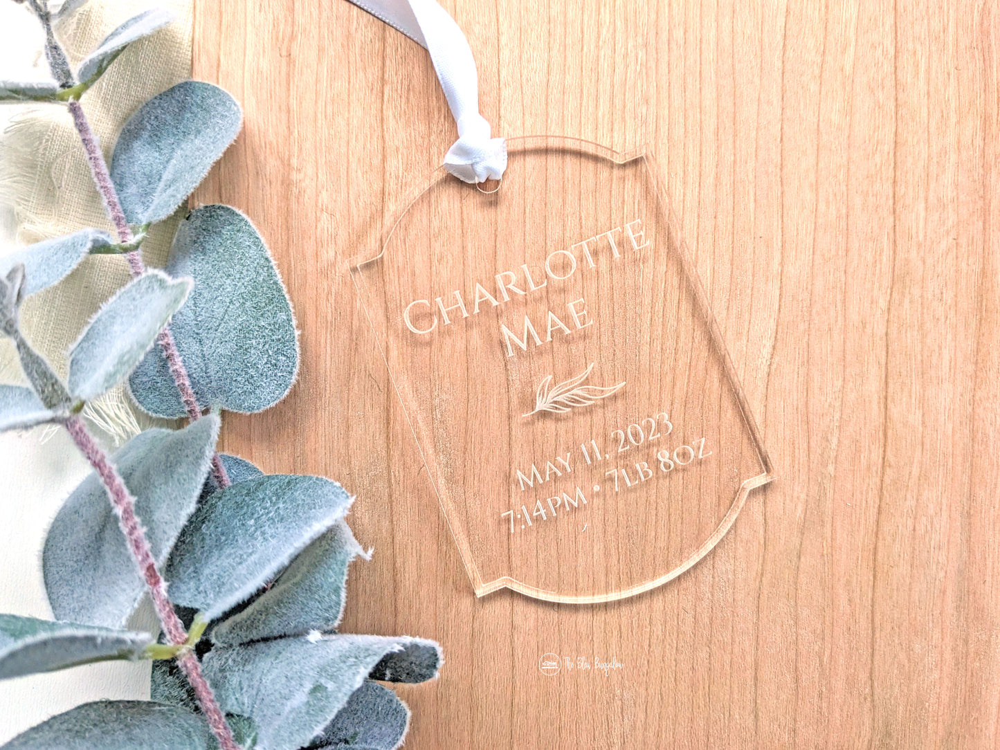 Personalized Birth Stat Flower Ornament
