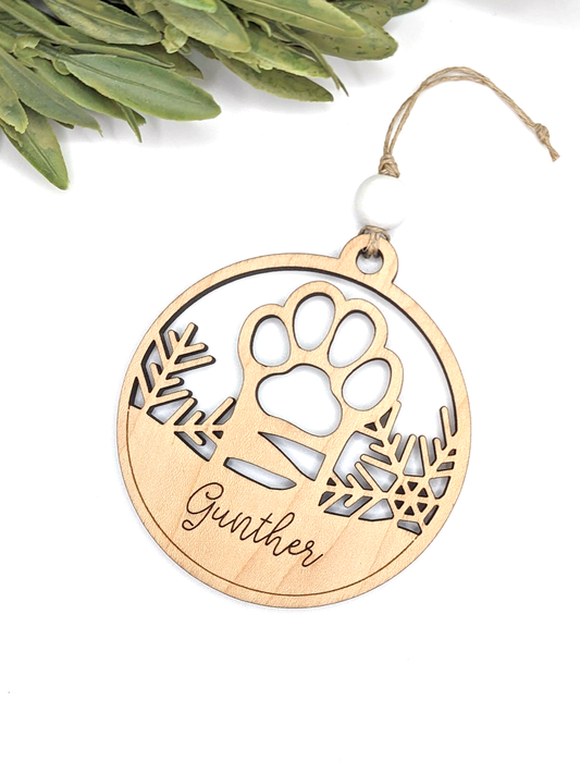 Personalized Cat Paw Ornament