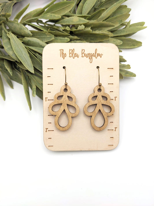 Wooden Clustered Tear Dangles