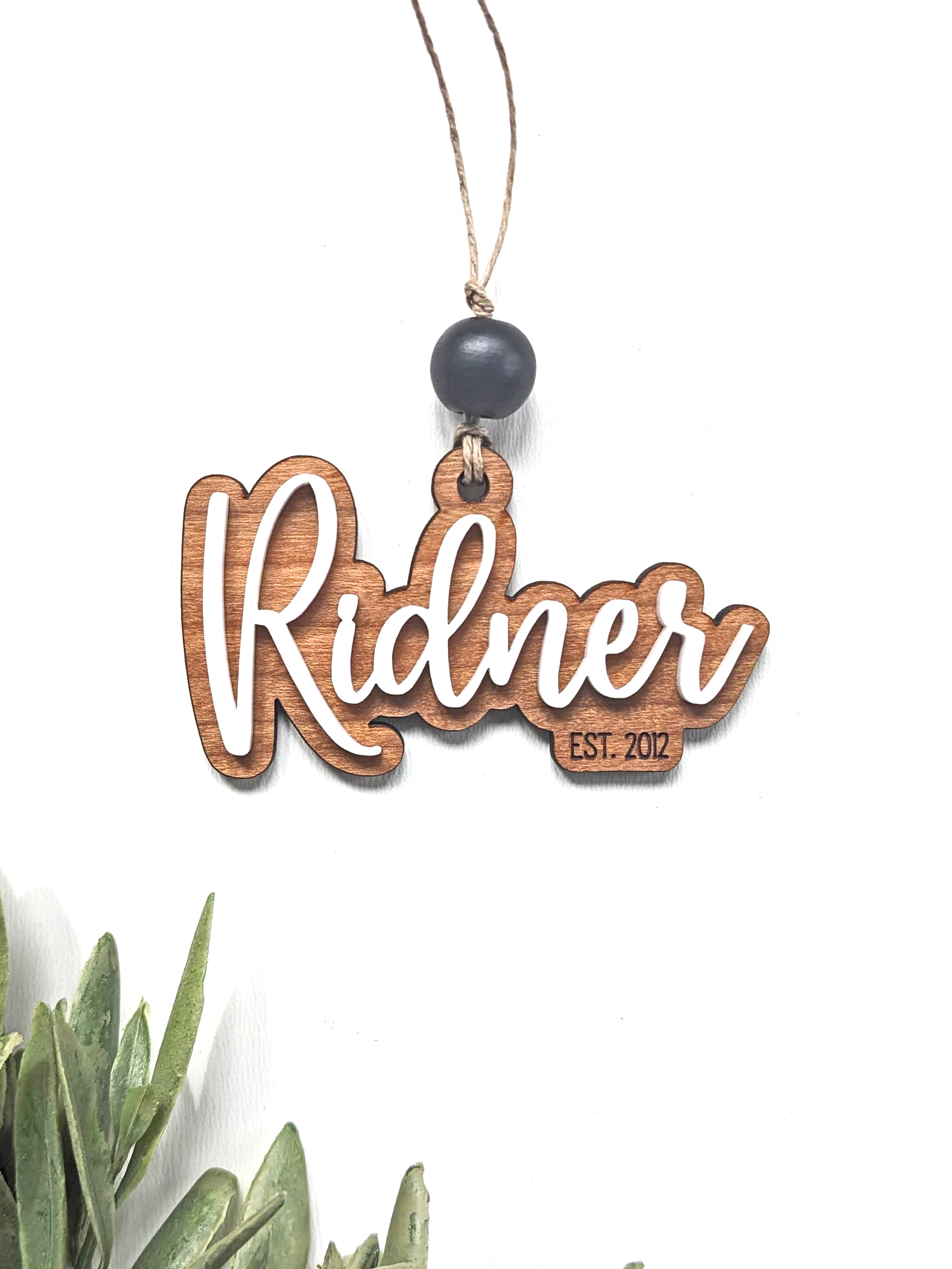 Personalized Last Name & Est. Ornament