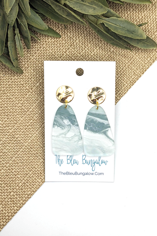 Ocean Marble Dangles with Gold Accent