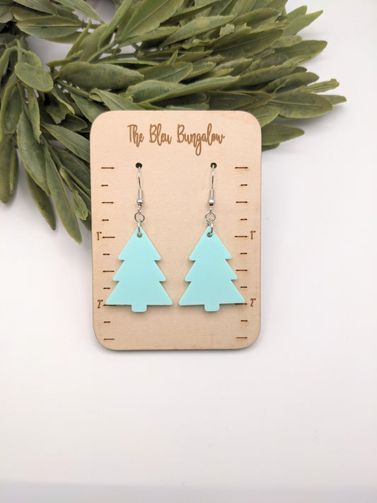 Acrylic Christmas Tree Dangles - Green