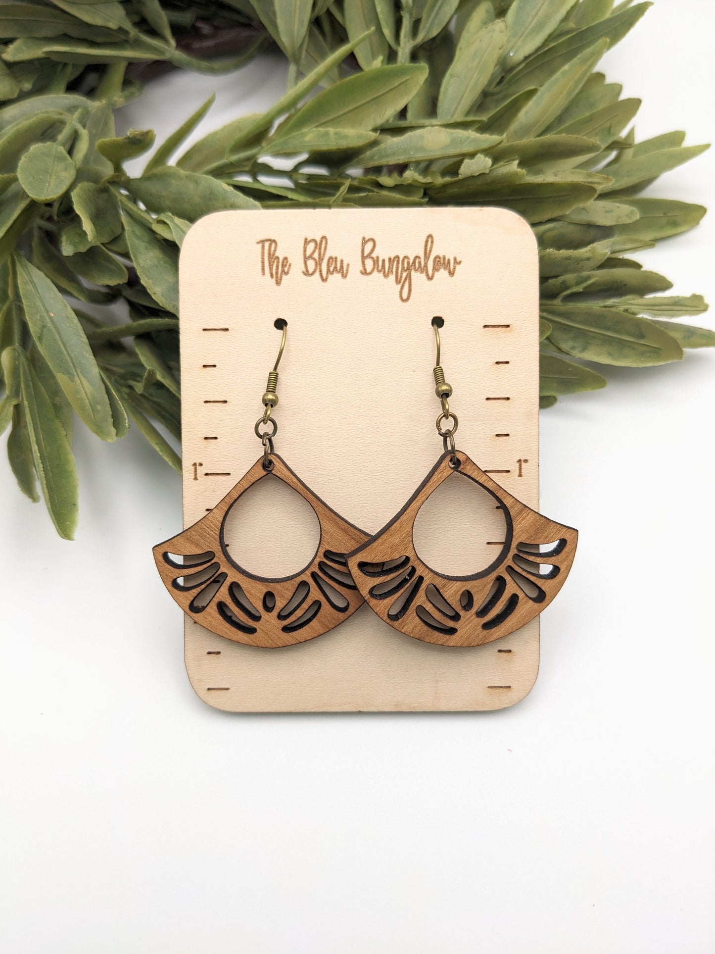 Wooden MCM Bell Earrings