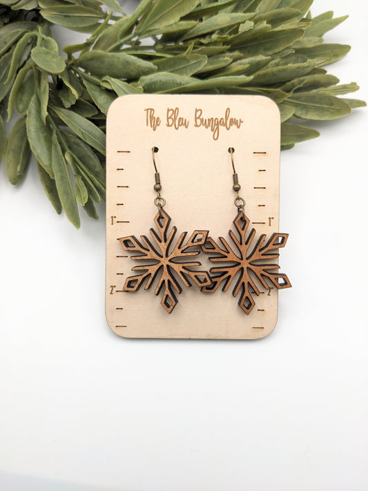 Wooden Snowflake Dangles