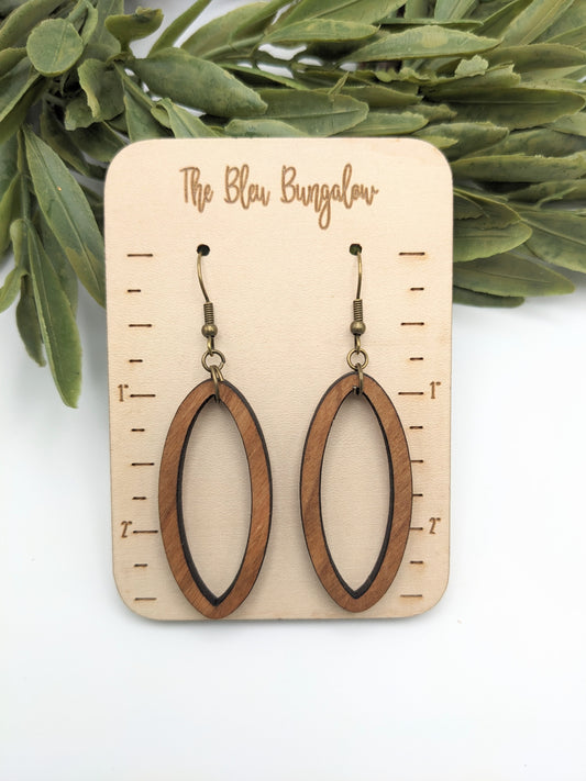 Wooden Oval Dangles