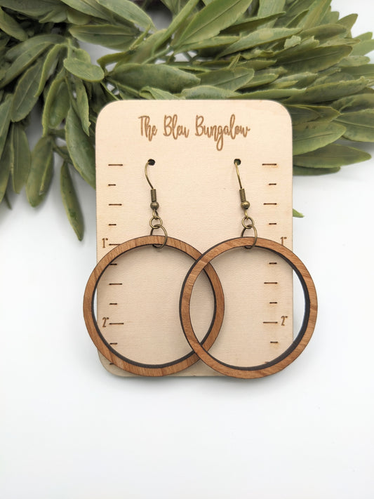 Wooden Hoop Earrings