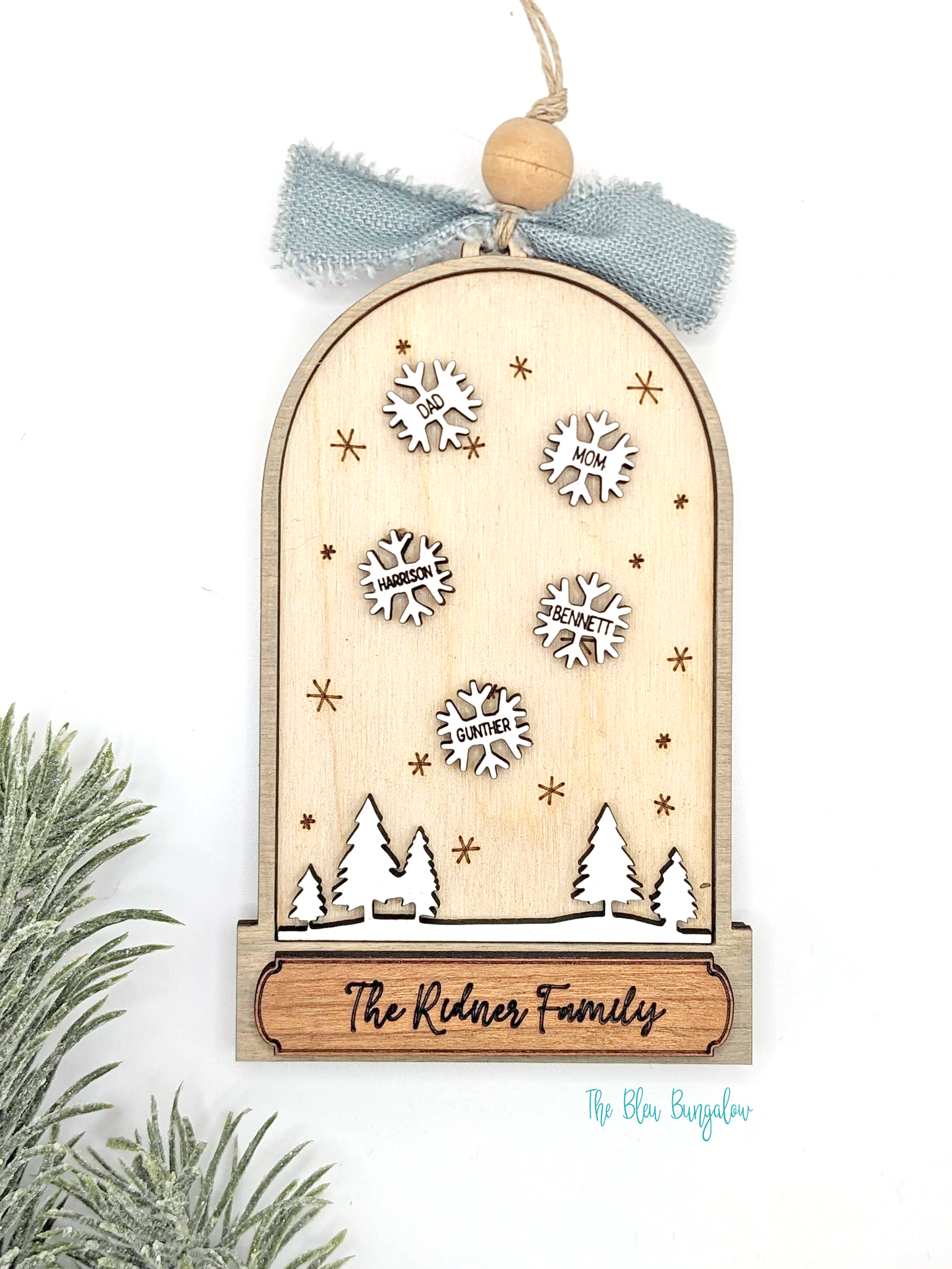 Personalized Family Snow Globe Ornament
