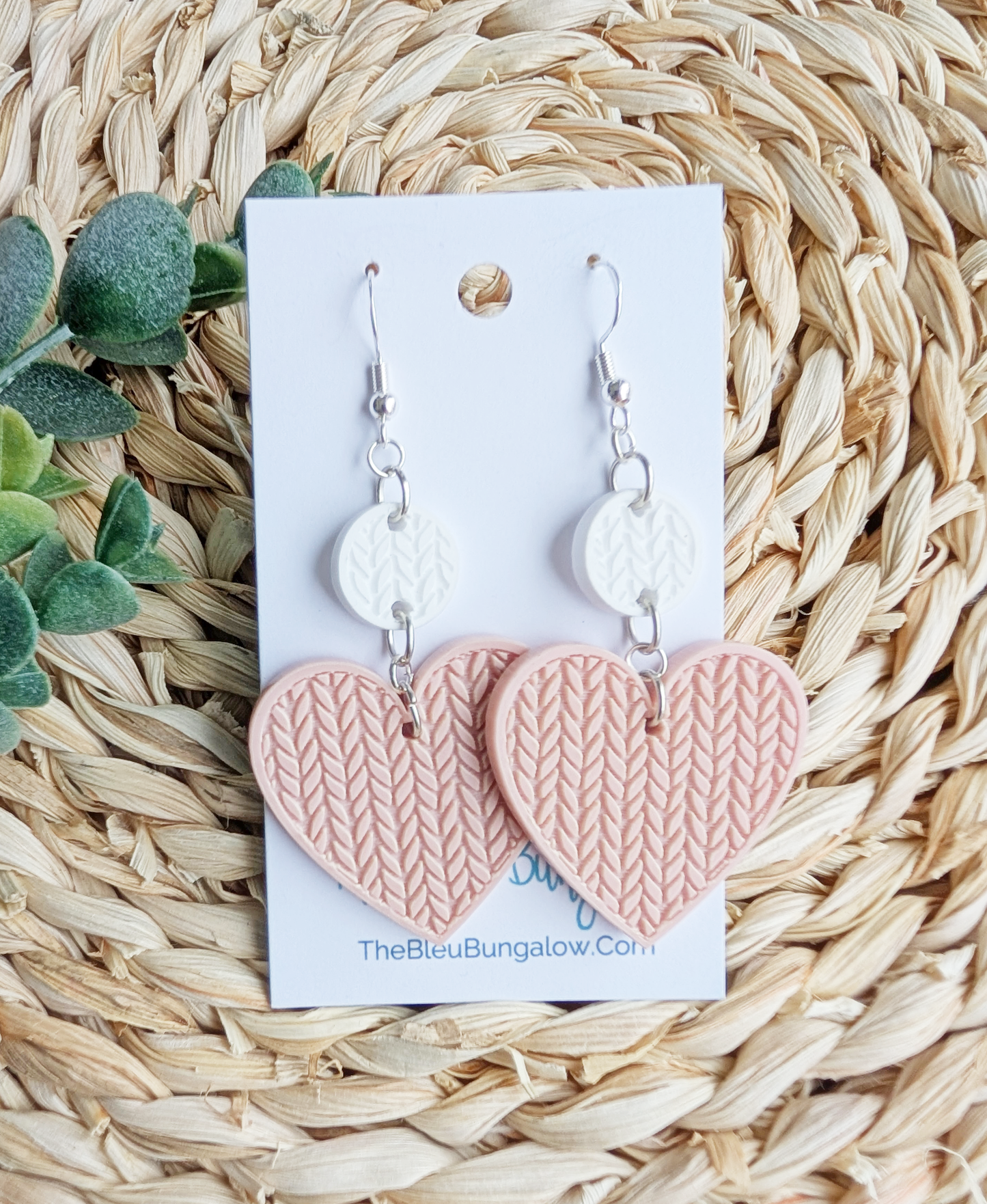 Sweater Heart Dangle Earrings