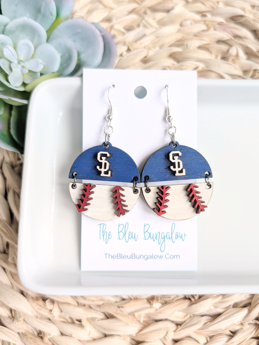 SL Baseball Earrings (Two-Piece)