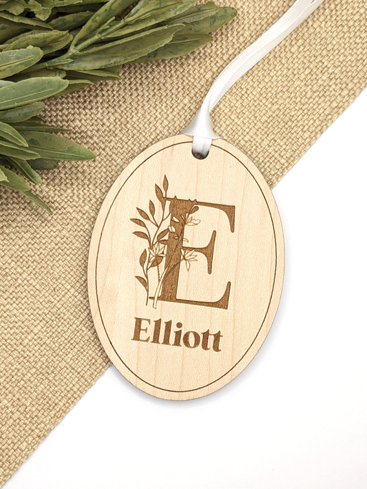 Personalized Wildflower Initial Ornament