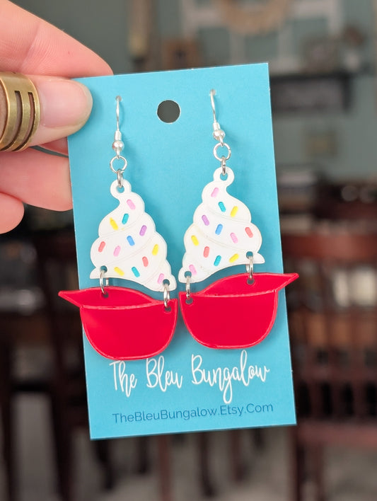 Ice Cream Helmet Dangle Earrings