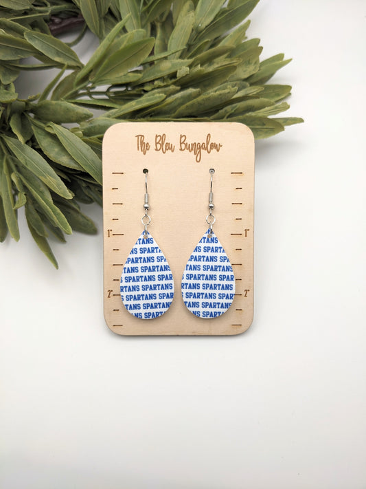 White Spartan Print Earrings