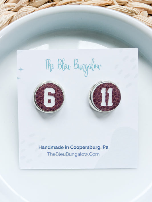 Custom Football Texture Jersey Number Studs