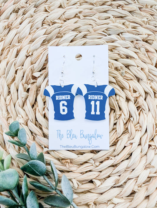 Custom Football Jersey Earrings