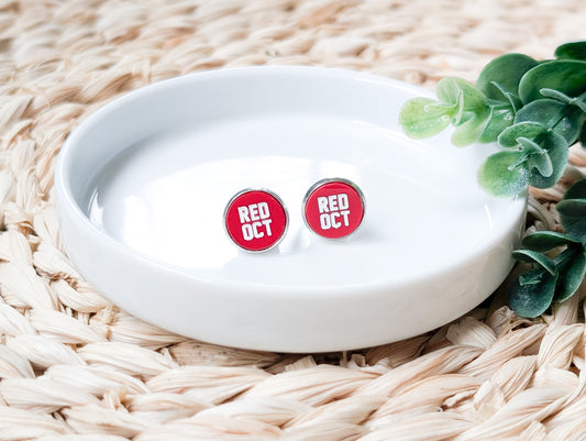Red October Stud Earrings