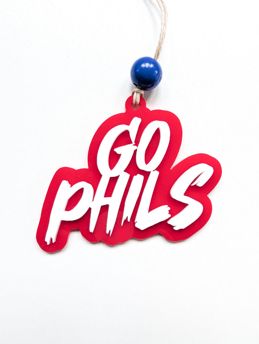 "Go Phils" Acrylic Christmas Ornament
