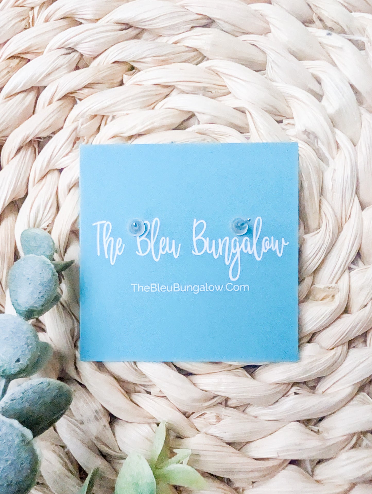 Go Birds PA Green and White Stud Earrings