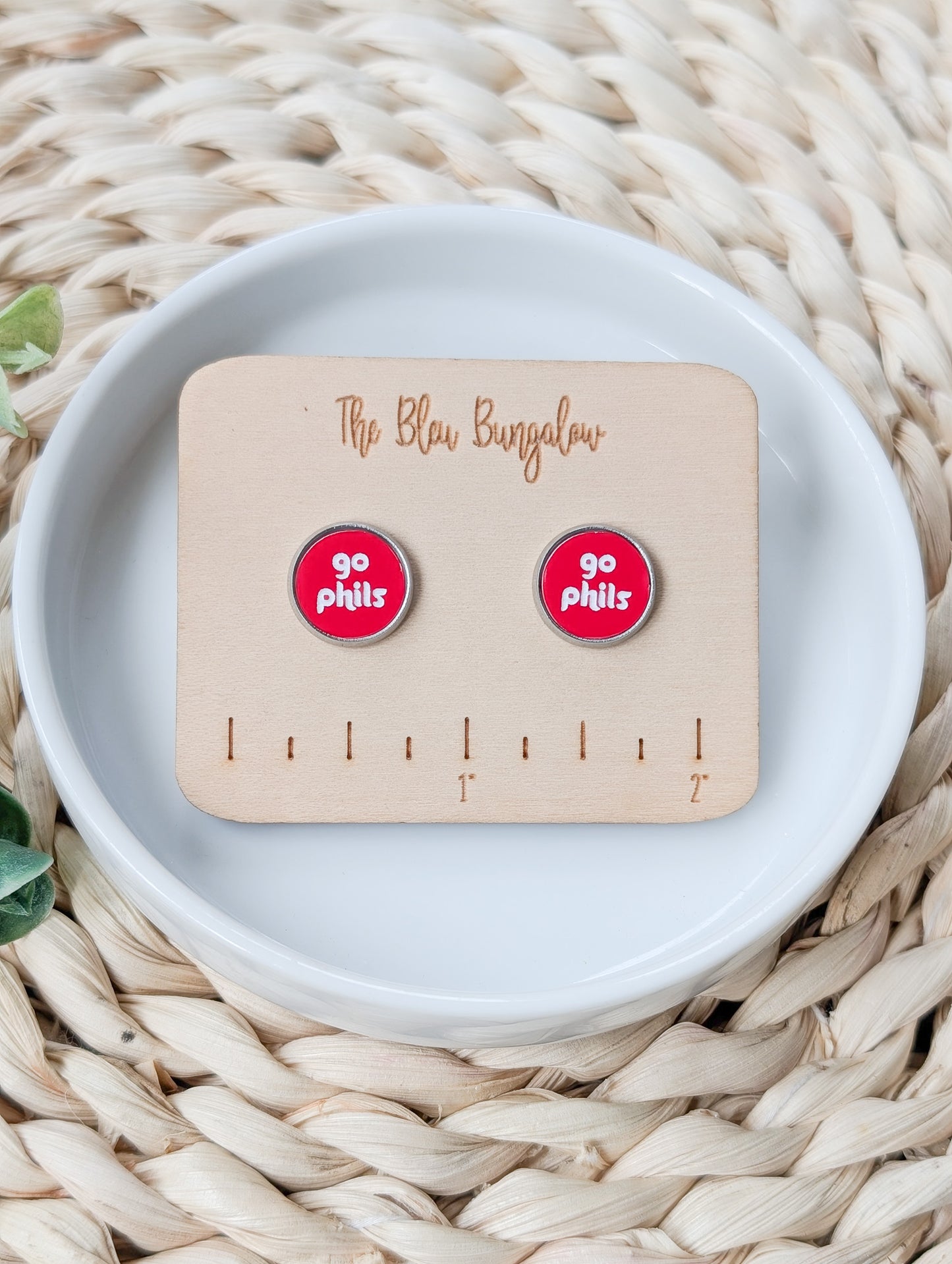 Go Phils Engraved Acrylic Stud Earrings