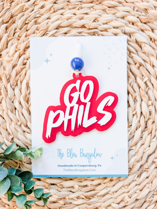 "Go Phils" Acrylic Christmas Ornament