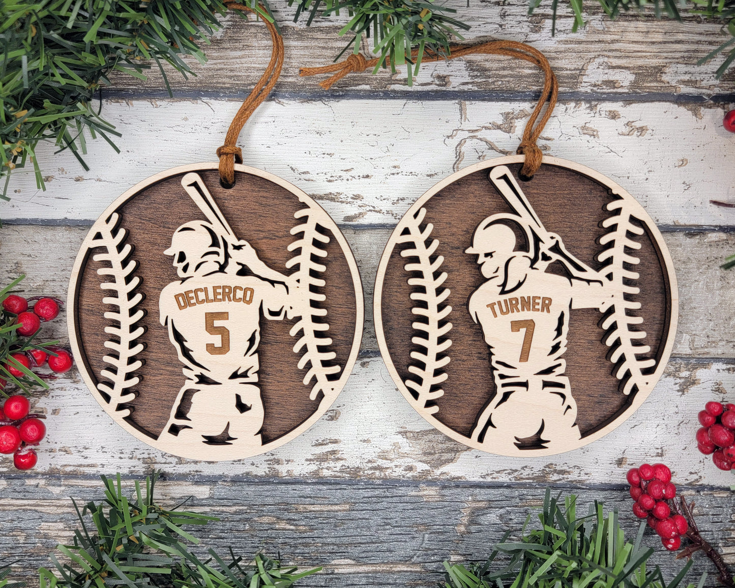 Personalized Wooden Baseball/Softball Ornament