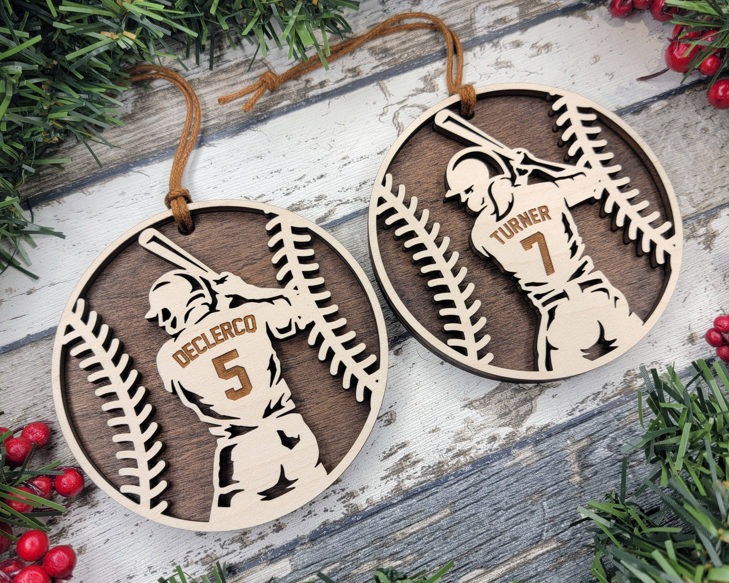 Personalized Wooden Baseball/Softball Ornament