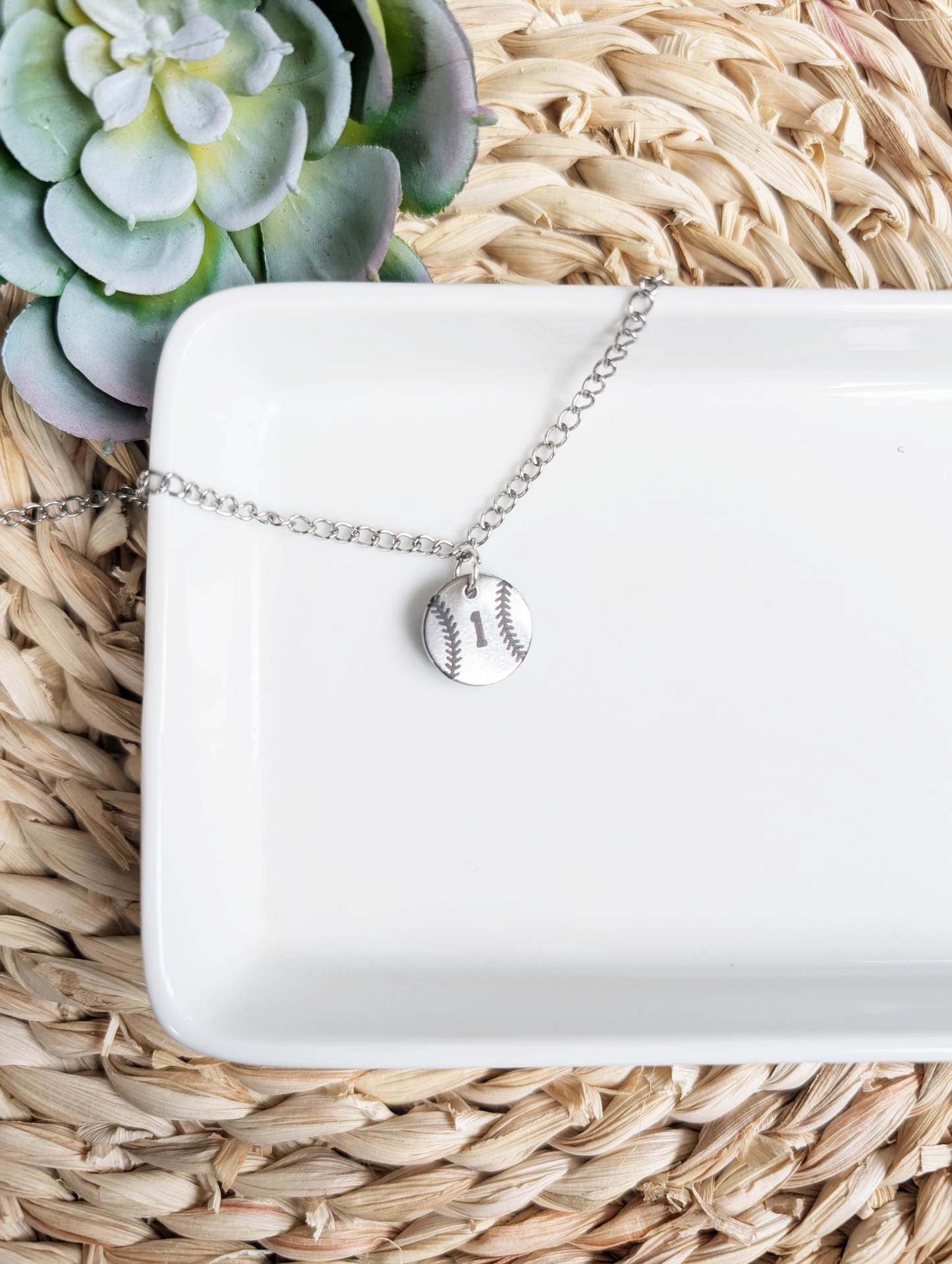 Personalized Baseball/Softball Chain with Number Charm
