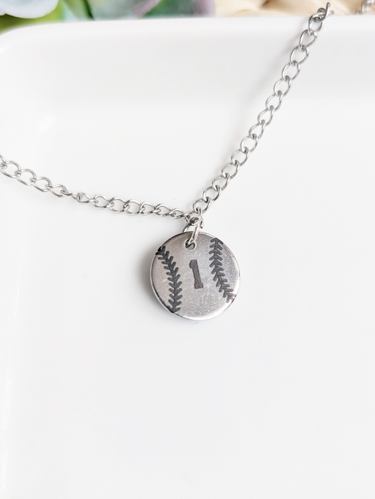 Personalized Baseball/Softball Chain with Number Charm