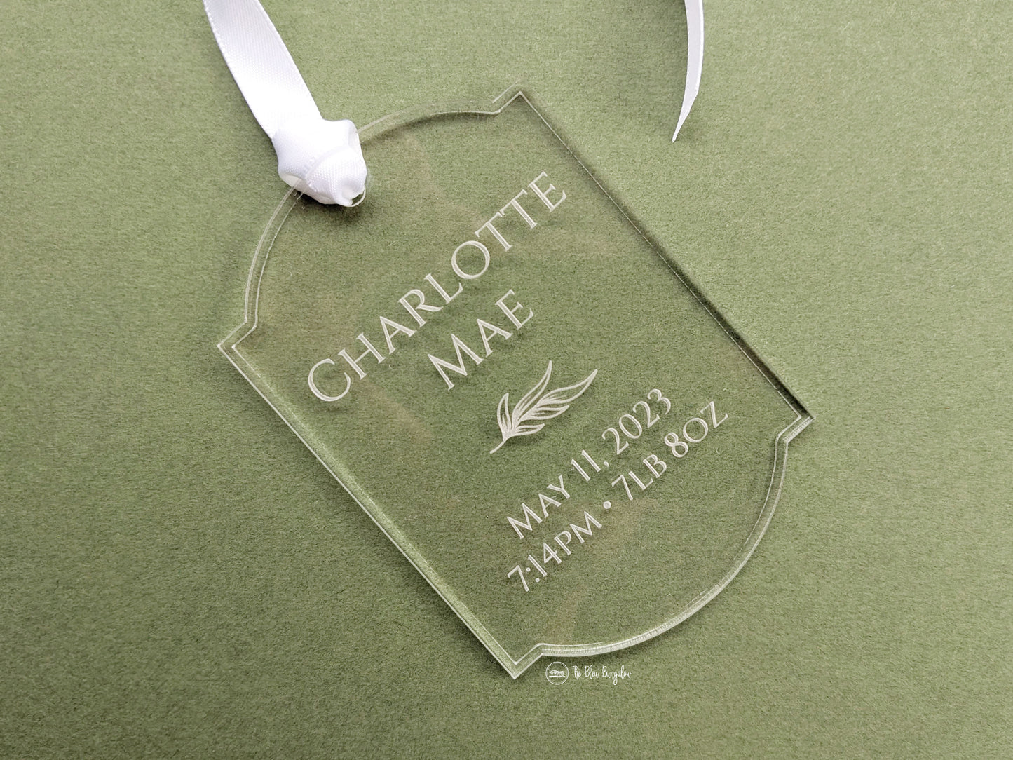 Personalized Birth Stat Flower Ornament