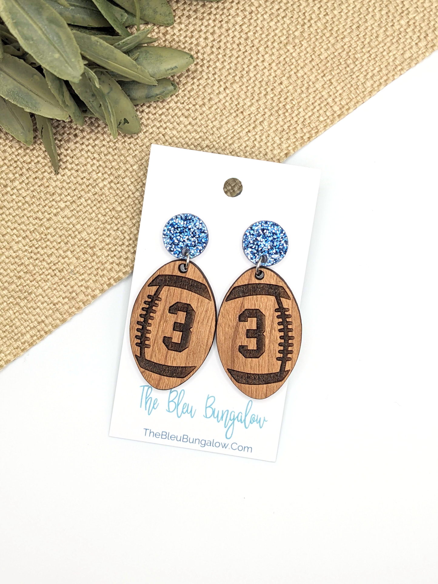 Custom Football Number Earrings