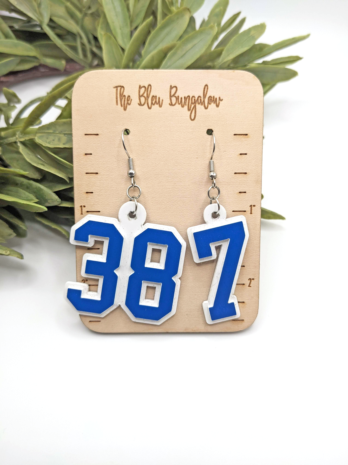 Custom Jersey Number Earrings