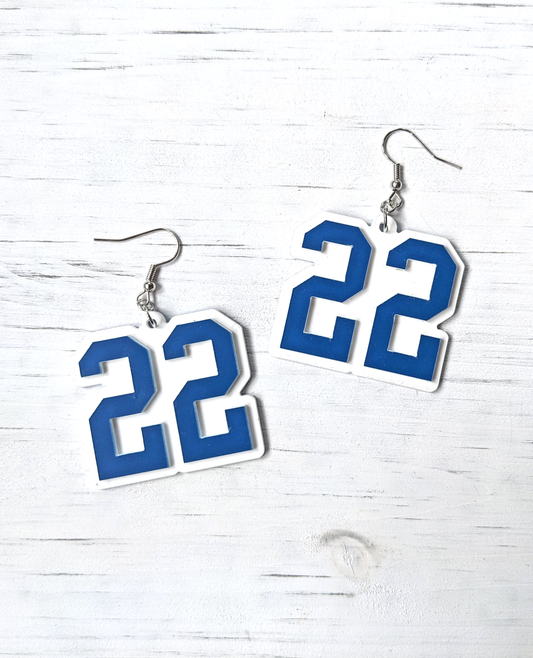 Custom Jersey Number Earrings