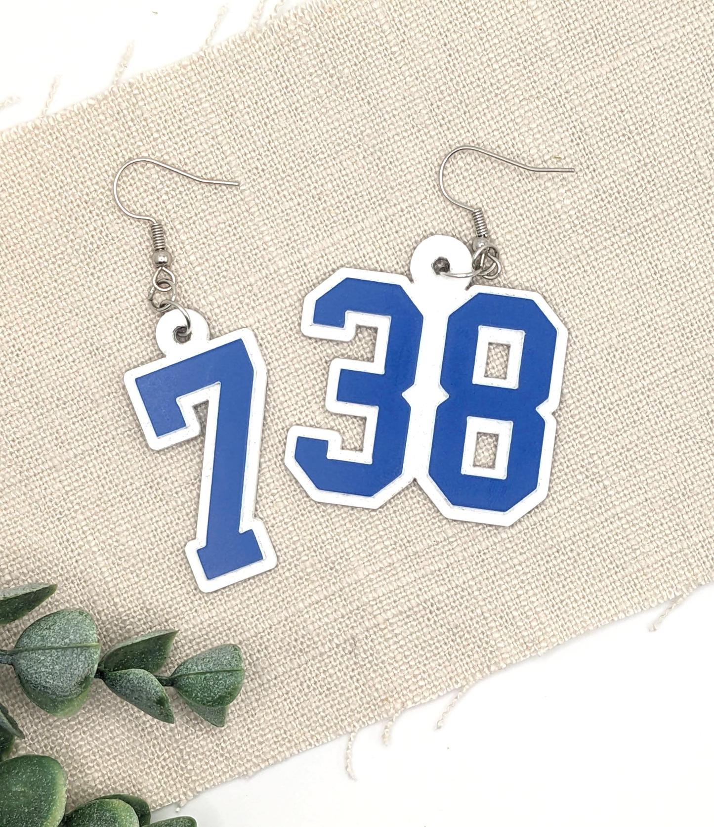 Custom Jersey Number Earrings