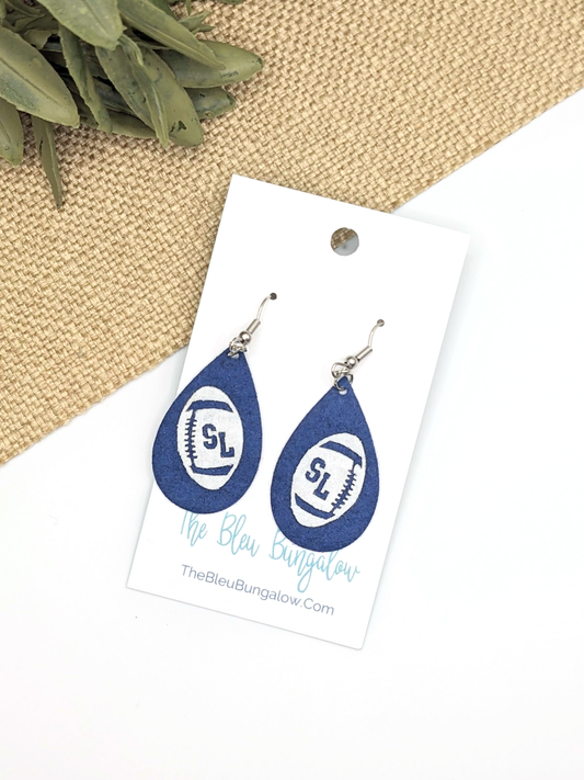 Felt Football Teardrop Earrings