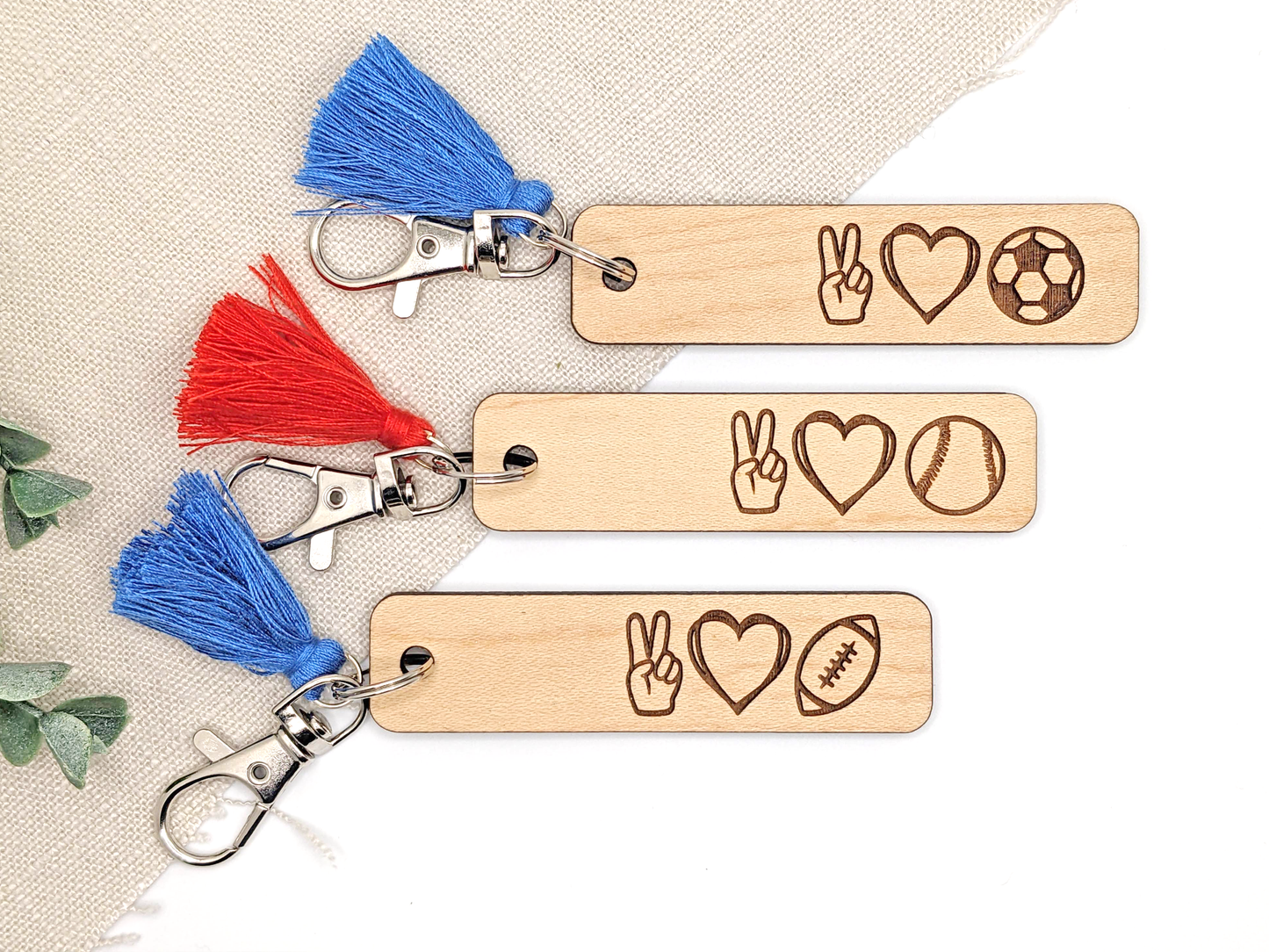 Peace Love Sports Keychain