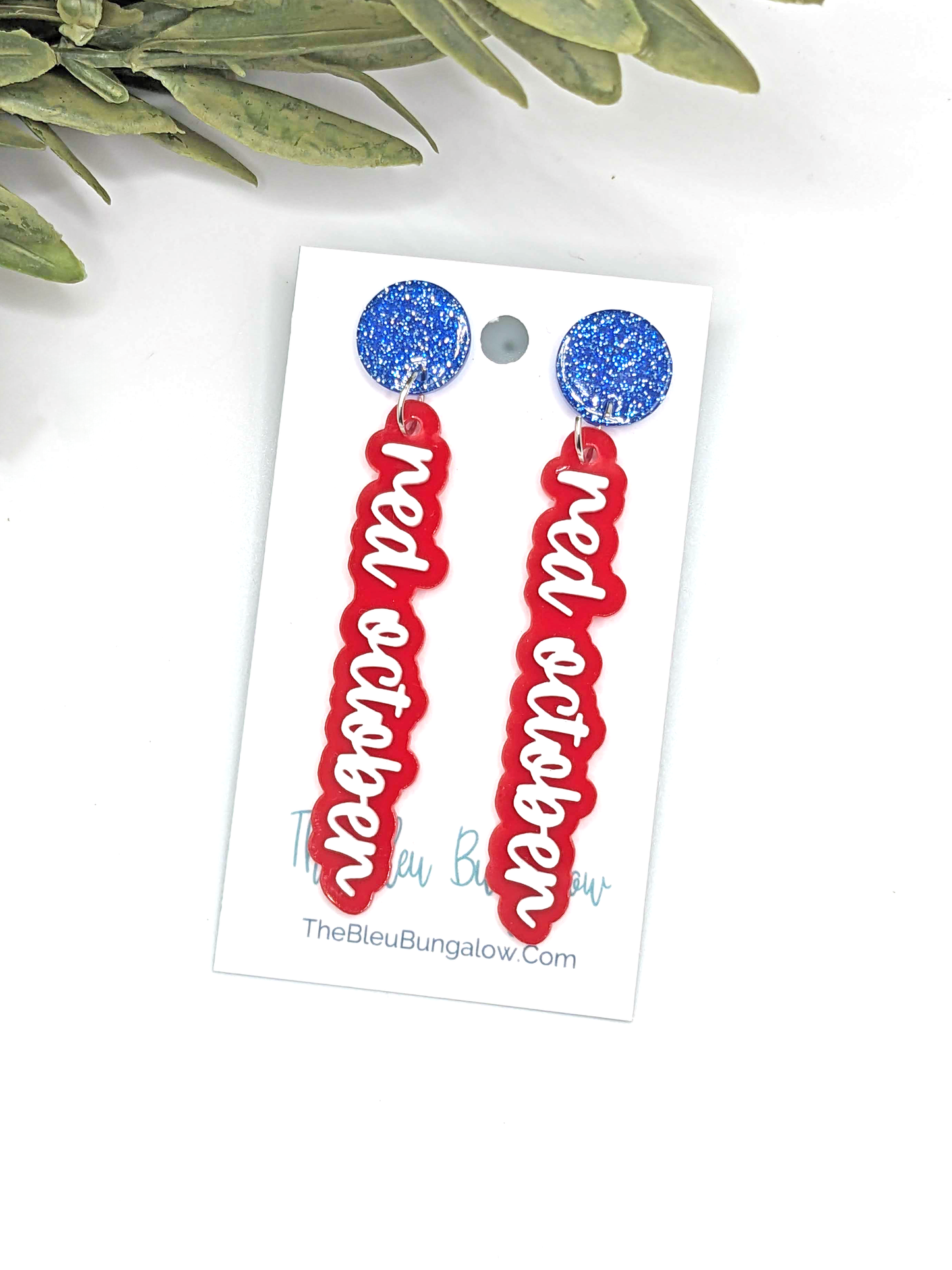 Red October Acrylic Dangle Earrings