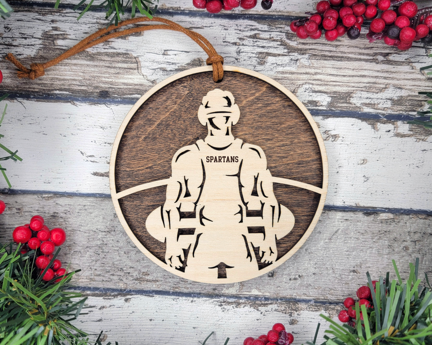 Wooden Wrestling Ornament